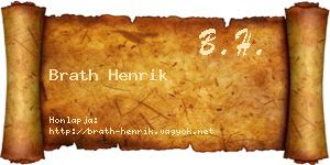 Brath Henrik névjegykártya
